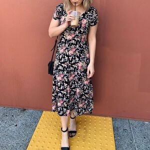 Vintage floral Starina midi dress
